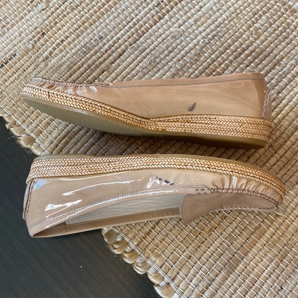 Stuart Weitzman Tan Patton Leather Low Wedge Loafer‎ Shoes Size 8.5 - Picture 7 of 8